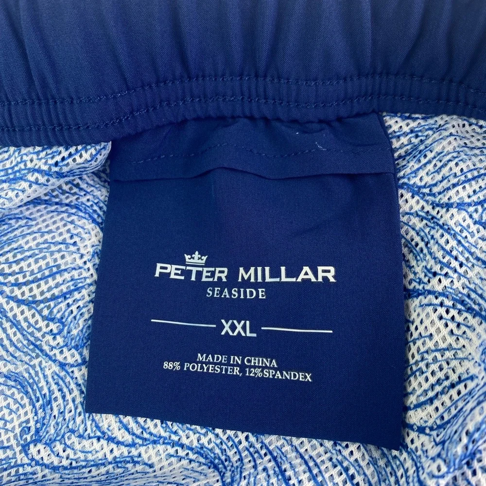NWT Peter Millar Seaside Monaco Madness ATL Blue w/Koozie Swim Trunks Suit $98